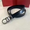 Business Designer Belt Mans Belts Real Leather Woman Width 3.5CM Smooth Buckle 4 Color Genuine Cowskin Waist Band