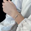 925 zilveren sieraden gesp ontwerp vierkante diamanten ketting armband voor meisjes in 2023 nieuw high-end gevoel eenvoudige en onverschillige stijl vriendinnen armband bedels