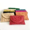 Sacs de soirée Fashion Corn Husk Handmade Women's Straw Bag Summer Envelope Wallet Multi color Beach Holiday Woven Female Sac A Main 230731