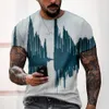 Męskie tshirty męskie koszulka graficzna 3d o szyja czarne białe paski ograniczone odzież swobodne codzienne top streetwear z krótkim rękawem odzież 230729