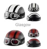 Casques de moto Casques adultes Moto rétro demi-croisière casque Moto Scooter casque pour Harley Vintage moto allemande Moto x0731