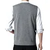 Men's Vests 2023 Pullover Sleeveless Vest Spring Autumn Warm Thick V-Neck Slim Fashion Sweaters Knitted Retro Argyle Casual Wool Tank