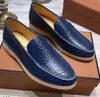 Loro piano verfraaide beste kwaliteit top luxe wandeling charmes suède loafers paren schoenen echt lederen casual slip op flats voor mannen luxe ontwerpers platte kleding schoen f