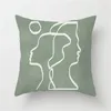 Pillow Case Green Leave Flower Polyester 45x45cm Double Sided Print Cushion Cover Abstract Geometric Sofa Decor 230731