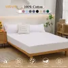 Ensembles de literie Drap-housse 100% coton avec bandes élastiques Housses de matelas réglables antidérapantes pour lit simple double king queen 140160200cm 230731