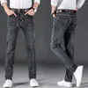 Pantalones vaqueros para hombre 2023 marca Fit recto azul y negro Denim clásico negocios Casual Oficina moda pantalones ajustados