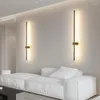Lâmpada de parede LED arandela moderna longa luz interior 360° luzes rotativas quarto sala de estar TV sofá fundo