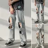 Męskie dżinsy szerokie nogi ładunki 2023 Streetwear Men wiosna jesienna koreańska moda luźna prosta odzież męska