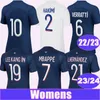 23 24 Mbappe Women Soccer Jerseys 22 23 Kimpembe Sergio Ramos Home 3rd Football Shirt N.Mendes Draxler Icardi Kort ärmuniformer