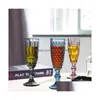 Wine Glasses Party Anniversary Christmas Birthday 5Oz Vintage Pattern Embossed Champagne Glass 150Ml Premium Drop Delivery Home Garden Dhrly