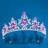 Gioielli per capelli con corona di cristallo per ragazze coreane di lusso Tiara Festa di compleanno per donna Accessori per corona nuziale con strass da sposa