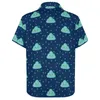 Camisas informales para hombre, camisa de nube Kawaii, estampado de lunares, blusas holgadas de novedad de verano para la playa, ropa de manga corta estampada de gran tamaño