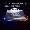 5D auto led embleem badge auto symbolen logo achterlicht wit blauw rood maat 130x65mm288b