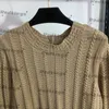 Back Button Designer Sweaters Female Brand T Shirt Trendy Long Sleeve Sweater Crew Neck Weave Tees Sweater Clothing