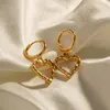 Créoles Boucles D'oreilles En Acier Inoxydable Designer Pour Les Femmes De Luxe Plaqué Or Creux Coeur À La Mode Boucles D'oreilles De Mode En Gros Bijoux