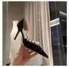 Zapatos de vestir Sandalias Zapatos Mujer Bombas Tacones altos Bombas de dama Diseño famoso Boda nupcial Aurelie Punta estrecha Perlas adornadas Correa sexy Eu35-42