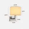 Wall Lamp Modern Simple Round Fabric Shade Bedroom Bedside Light With Led Spotlight Interior Decoration Lighting Fixtures