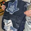 Школьные сумки джинсовая женщина женская сумочка звезда рюкзак y2k Студент большой способности готический хараджуку сращивание специй Девушка Панк Рука, сделанная рюкзак 230729