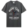 Camiseta masculina verão moda masculina marca camisa de algodão legal muay thai camiseta wai kru tailandia camiseta casual tshirt harajuku tops