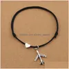 Charme Pulseiras Novo Casual Coração Amor Avião Pingente Cordão Vermelho Sorte Para Mulheres Homens Aeronave Modelo Viagens Jóias Presentes Gota Del Dhoak