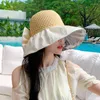 Berets 2023 Koreanische Hut Weibliche Farbe Kleber Geprägte Bogen Knoten Sommer Hohl Top Sonne Outdoor Reise