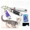 Schlüsselanhänger Lanyards 2 in1 roter Laserpointer Stift Katzen Spielzeug Schlüsselanhänger mit weißem LED-Licht zeigen tragbare Infrarot-Stick lustige necken Haustier Otbyd