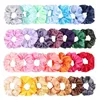 Färgglada siden satin scrunchie set 60st starka elastiska bobble hårband spårlöst rep tillbehör för hästsvanshållare accessoarer273g