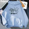 Kvinnors hoodies jinx arcane apa boom hoodie kvinnor anime rolig graffiti tryck lös tröja tröjor