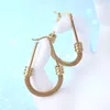 Hoop Earrings Gold Plated Water Drop Oval Geometric For Women Stainless Steel Mesh Link Earring Vintage Luxury Designer Jewelry