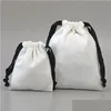 Sacchetti per gioielli Borse Regalo in cotone con nastro per candela Sacchetto con cordoncino Sacco di caramelle Drop Delivery Packaging Display Ote7X