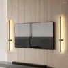 Lâmpada de parede LED arandela moderna longa luz interior 360° luzes rotativas quarto sala de estar TV sofá fundo