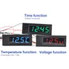 New DIY Multifunction High-precision clock inside and outside Car temperature Battery Voltage Monitor Panel Meter DC 12V Dropshi341S