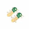 Stud Earrings Cute Metal Dripping Oil Locust Fashion Enamel Insect Dangle For Women Jewelry Accessories Gift