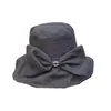 Célèbre pêcheur chapeau couleur unie doux grand arc femmes plat haut seau chapeau populaire classique Vintage grand bord chapeau en plein air fête Bob chapeau