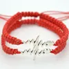 Charm Bracelets DIY Jewelry Making Men Rope Chain Bracelet Women Adjustable Wax Electrocardiogram Heat Waves Alloy