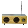 Haut-parleurs portables Rétro grain de bois Bluetooth Portable Vintage Radio FM Mains libres sans fil Lecteur de musique Carte de support Ligne audio R230731