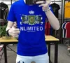 Camisetas masculinas da estação europeia 2023 novas camisetas masculinas com gola redonda estampadas na moda finas tamanho grande manga curta top masculino