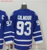 1980 Movie Vintage Hockey 93 Doug Gilmour Jerseys CCM Embroidery 21 Borje Salming 19 Bruce Boudreau Jersey White Blue Green