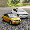 Diecast Model Cars 132 Volkswagen VW Polo Plus Alloy Car Diecasts Toy Vehicles Car Model Sound and Light Pull Back Car Toys For Kids Gifts X0731