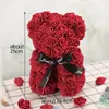 Dekorative Blumenkränze, schönes Valentinstagsgeschenk, 25 cm, rote Rose, Bärenblume, künstliche Dekoration, Weihnachtsgeschenke, Heimdekoration für Frauen, 230731