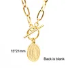 Choker Map Coin Disc PENDANT Long WOMEN NECKLACE GOLD COLOR Collares Stainless Steel Jewelry Collier Gift