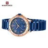 NAVIFORCE Top Marque De Luxe Or Femmes Montre À Quartz Dame Étanche Montre-Bracelet Bleu En Acier Inoxydable Brelet Femelle Horloge 5021 J230728