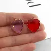 Charms 2pcs/pack Transparent Love Crystal Earring DIY Hearts Pendant For Necklace Bracelet Wedding Jewelry Make