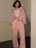 Bluzy damskie bluzy głębinowe w stylu Preppy Pink Leopard Print Y2K Harajuku duże kobiety zabytkowe zamek błyskawiczny Urocze kurtka 230731