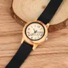 Andere Horloges Duurzame Bruine Kast Houten Horloge Prtical Leather Blk Band Houten Horloges Grote Kleine Arabische Cijfers Houten Klok Vrouwen Geschenken J230728