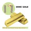 Brincos de garanhão Piercing de orelha de barra de linha única para mulheres Pavor definindo o zircão claro Real Shine Gold Gold Original Jewelry Day Day Presente