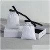 Sacchetti per gioielli Borse Regalo in cotone con nastro per candela Sacchetto con cordoncino Sacco di caramelle Drop Delivery Packaging Display Ote7X