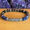 MG1847 8 mm labradorite Kyanite Garnet Black Tourmaline Silver Obsidian Armband Womens Negative Energy Protection Wrist Mala