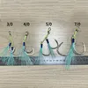 Fishing Hooks BKK 8062 High Carbon Steel Hook Cast Jigs Assist Barbed Double Jig UV Glow Thread Feather Fishhook 230729