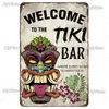 Welcome To TIKI Bar Targhe in metallo Targa vintage TIKI Bar Art Metal Plate Birra Targhe in metallo Poster Decor per Bar Pub Club Man Cave Decorazione da parete Regalo personalizzato 30X20CM w01